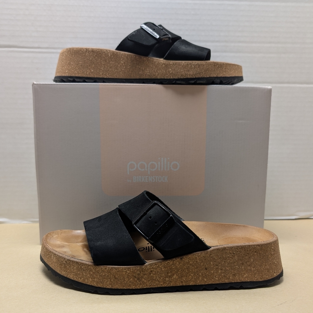 Papillio by Birkenstock Almina Sandal Black 39 EUC